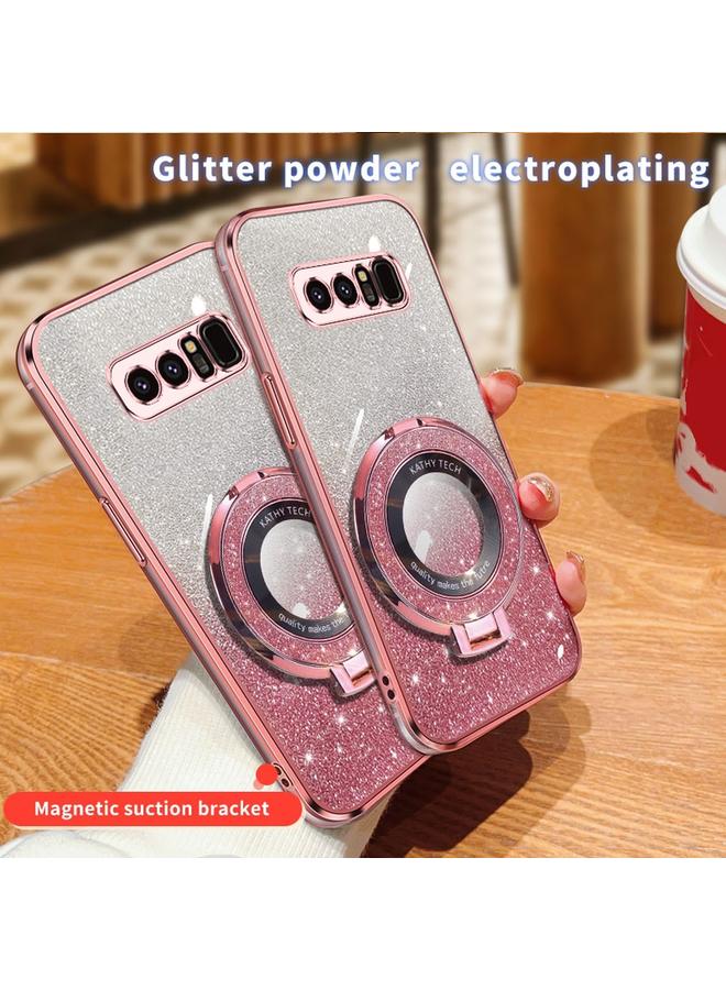 S-TOP Case For Samsung Galaxy Note8 Plated Gradient Glitter Round Holder TPU Phone Case - Image 3