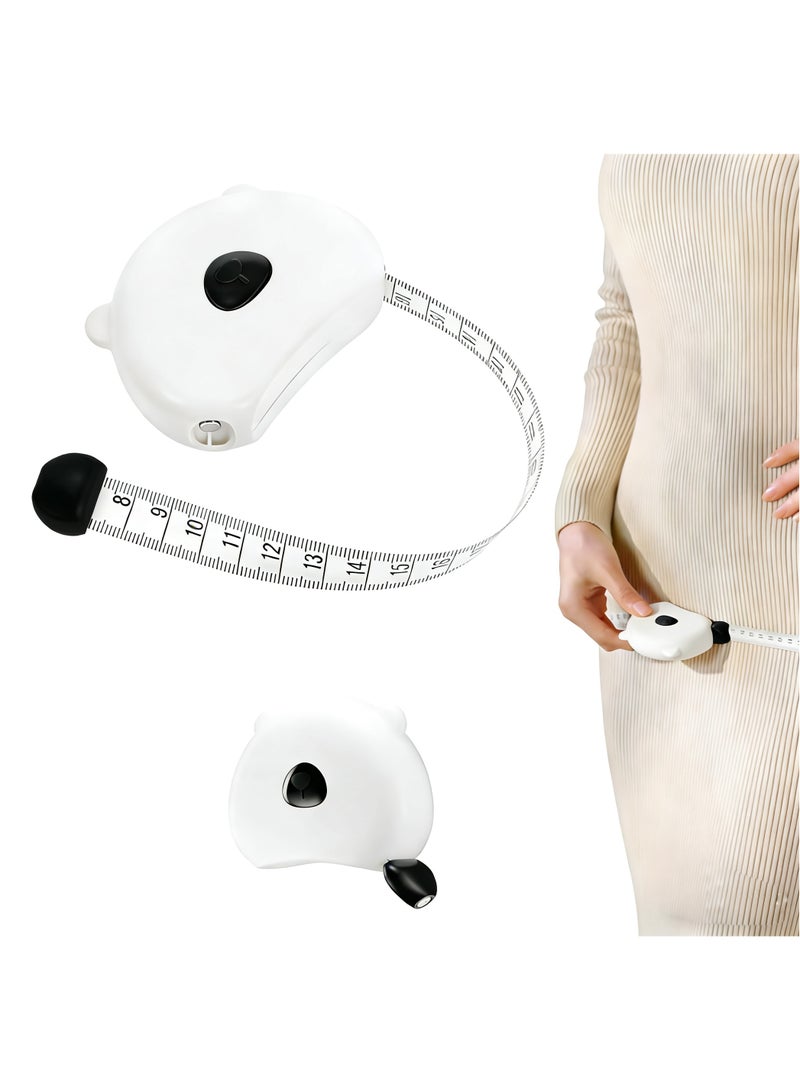كومبي شريط قياس الجسم المحمول للاستخدام المنزلي، ميزان قياس الخصر، شريط قياس مغناطيسي قابل للسحب، مسطرة قماشية ناعمة 150 سم، أبيض - Image 1