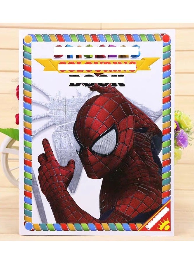 Nariele A4 Creative Coloring Painting Cartoon Spider-Man Sticker Children's Painting Stationery