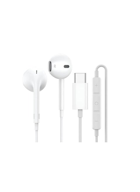 USB C Headphones,Type C Wired Hi-Reswhite Earbuds with Microphone Noise Cancelling Compatible with Google Pixel 4/3/2/XL, Samsung, OnePlus, Xiaomi, Huawei and Other Type-C Devices,