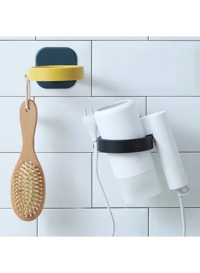 Yellow Hair Dryer Holder Wall Mounted Bathroom Organizer Space Saving Design - Image 3
