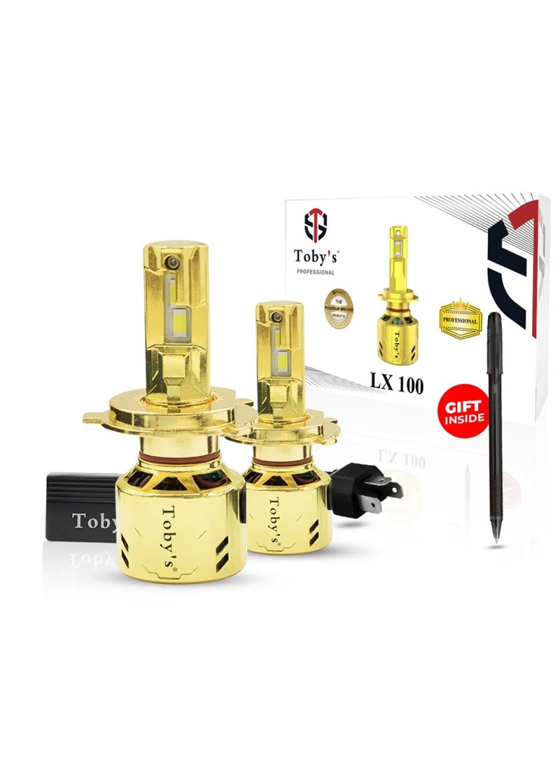 توبيز مصباح أمامي LED للسيارة من Tobys LX 100، قطعتان، أصلي، 60 واط/القطعة، قوة 6000 لومن/القطعة، بدرجة حرارة لون 6500 كلفن - LX100 L - H1 - Image 1