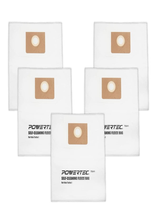 باورتيك أكياس فلتر الصوف POWERTEC Turbo I، 9-20-27، عبوة من 5 قطع، لجهاز شفط الغبار الرطب/الجاف Fein Dustex 25 لتر، لـ Fein 31345061010، أكياس استبدال المكنسة الكهربائية، أكياس الفلتر، أكياس الغبار (75041) - Image 1