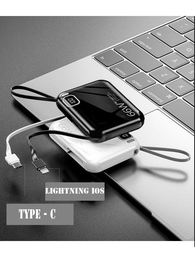 ZCM-HAPPY - 66w fast charging power bank 20000mAh large capacity mini PD two-way fast charging mobile power printing with self-contained line - Image 1