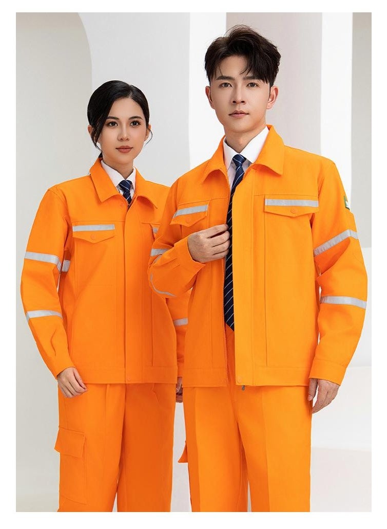 NIBEMINENT Autumn Thick Long-sleeve Work Clothing For Men Women Pure Cotton Breathable Reflective Electrician Work Coverall Miner Uniforms - Image 1