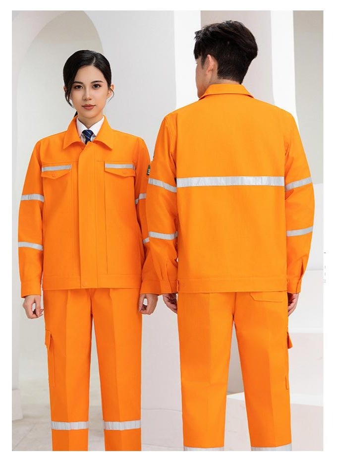 NIBEMINENT Autumn Thick Long-sleeve Work Clothing For Men Women Pure Cotton Breathable Reflective Electrician Work Coverall Miner Uniforms - Image 2