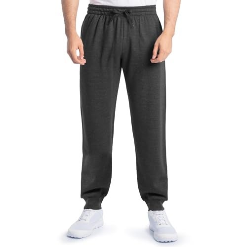 Fruit of the Loom Men's Eversoft Fleece Sweatpants & Joggers (Regular & Big Man), Joggers-Black Heather, Medium - Image 1
