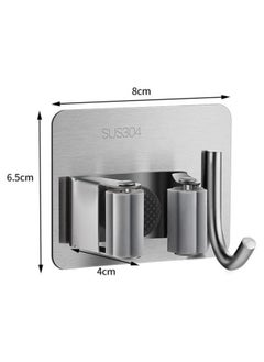 Rock Pow Broom Mop Holder with Hook 3 Pack, Self Adhesive Broom Gripper Wall Mount Mop Racks Holders for Home Organization  - Image 5