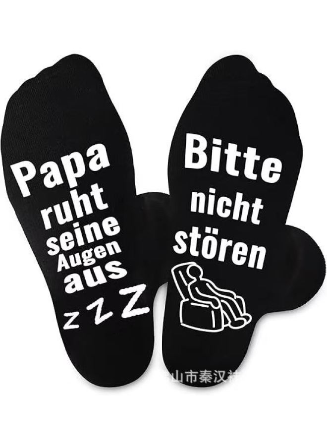 Birthday Socks, Popular European And American Soles With White Letters, Non-slip Mid-tube Game Console Fun Socks