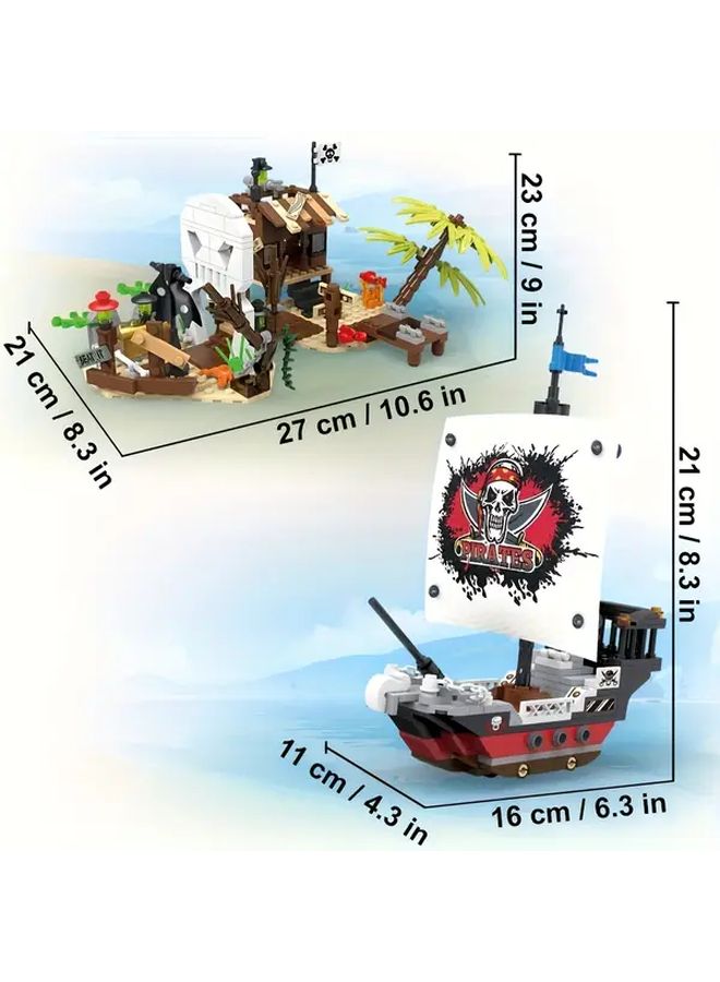 مجموعة مكعبات المغامرة نموذج 88037 497 قطعة مشروع حوض سفن الجزيرة مع سمكة قرش - Image 1