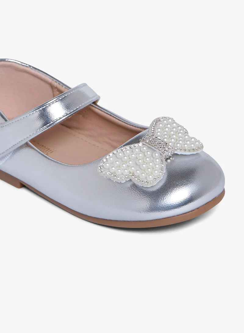 Geoomnii SILVER Geoomnii Infant Girls Ballerina Shoes – Soft Closed-Toe Flats for Baby Girls, Comfortable Daily Wear & Special Occasions for Women | Best Price UAE
