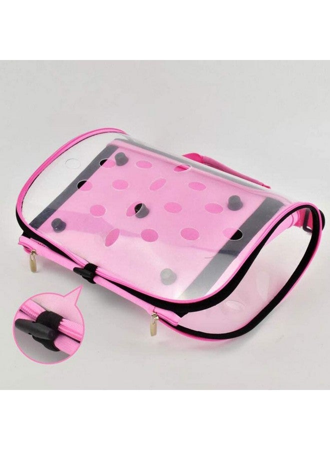 إيميلي بيتس صندوق حامل الحيوانات الأليفة قابل للطي مع قفص شفاف قابل للتنفس للقطط والكلاب على الكتف محمول للسفر والسيارة لنقل البضائع الخارجية (اللون: وردي، المقاس: 44 * 25 * 28 سم) - Image 2