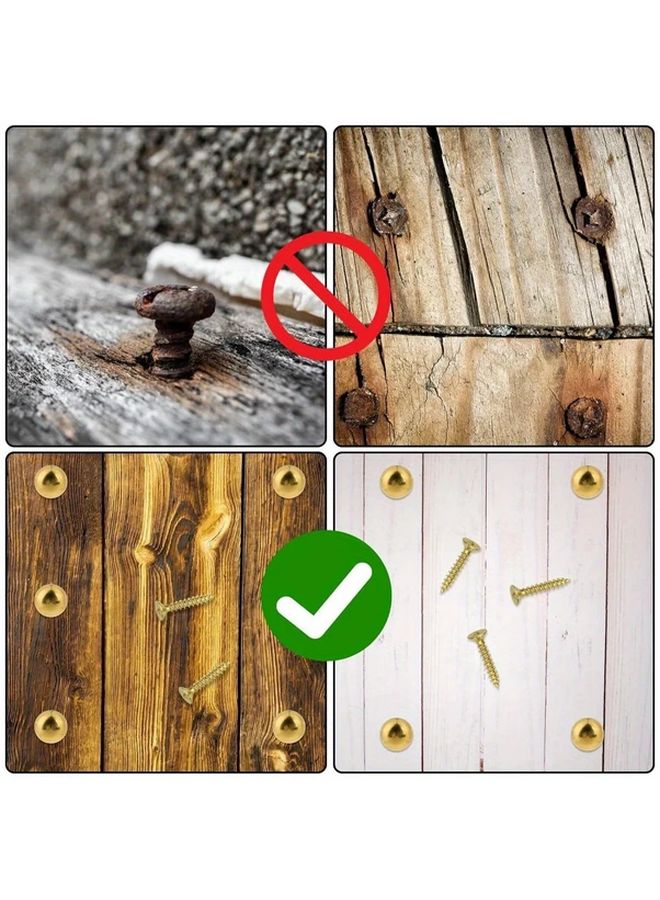 8pcs Golden Brass Decorative Screws With Caps Self Tapping Bolts For Upholstery Furniture - Image 4