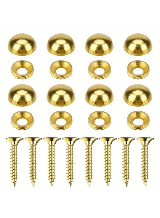 8pcs Golden Brass Decorative Screws With Caps Self Tapping Bolts For Upholstery Furniture - Image 2