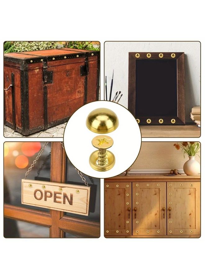 8pcs Golden Brass Decorative Screws With Caps Self Tapping Bolts For Upholstery Furniture - Image 5