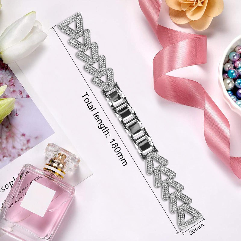 إيروريكس سوار ساعة هواوي واتش جي تي 4 / جي تي 3 / جي تي 2 المعدني المصنوع من الألماس الصغير (فضي) مقاس 20 مم - Image 4