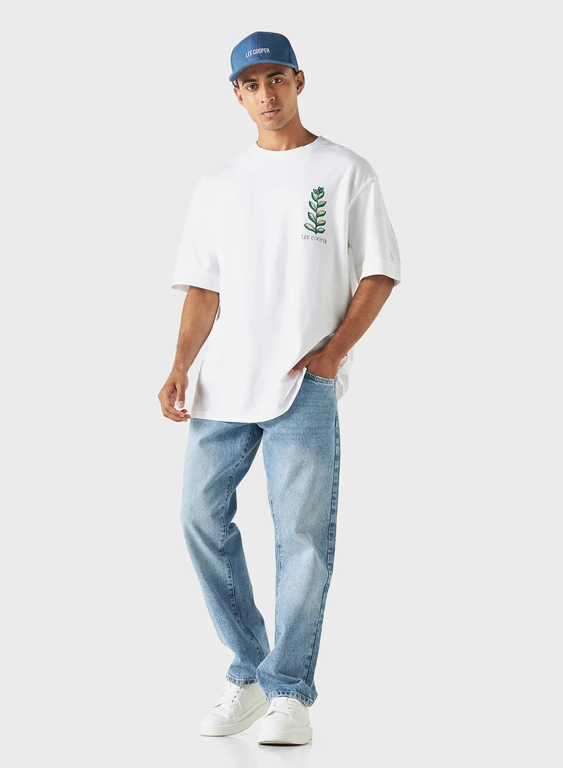 Lee Cooper Lee Cooper Printed Crew Neck T-shirt with Short Sl