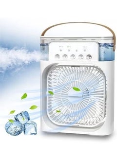 Air Cooler Fan 600ml 10W 3 Speed Modes 7 Colors LED Humidifier Timer Function Portable Air Conditioner for Home Office Air Conditioner Fan