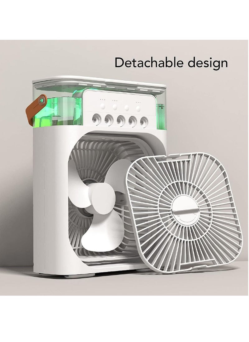 ACLIX - Air Cooler Fan 600ml 10W 3 Speed Modes 7 Colors LED Humidifier Timer Function Portable Air Conditioner for Home Office Air Conditioner Fan - Image 1