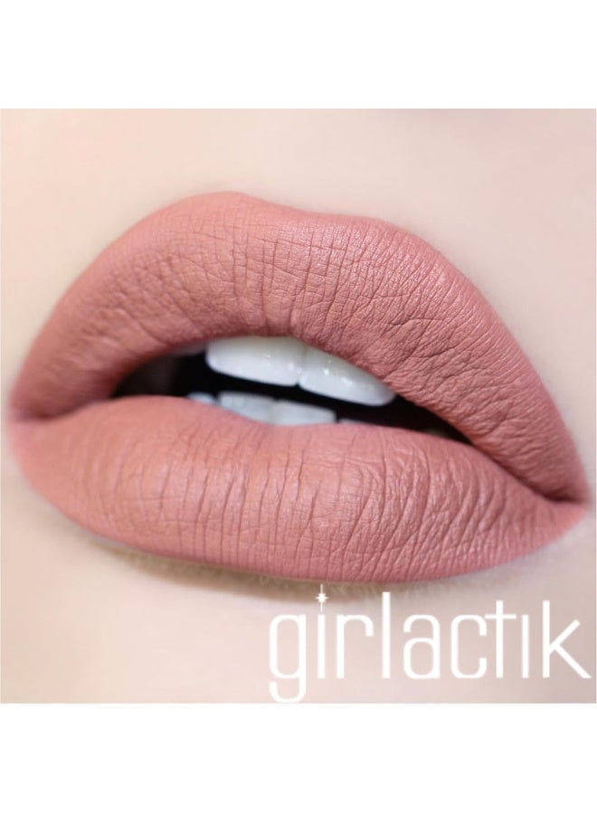 girlactik Liquid Lipstick. Stay All Day Creamy & Waterproof Matte Liquid Lipstick. Moisturizing & Hydrating, Smudge Proof, For Dry Lips - Bashful - Image 2
