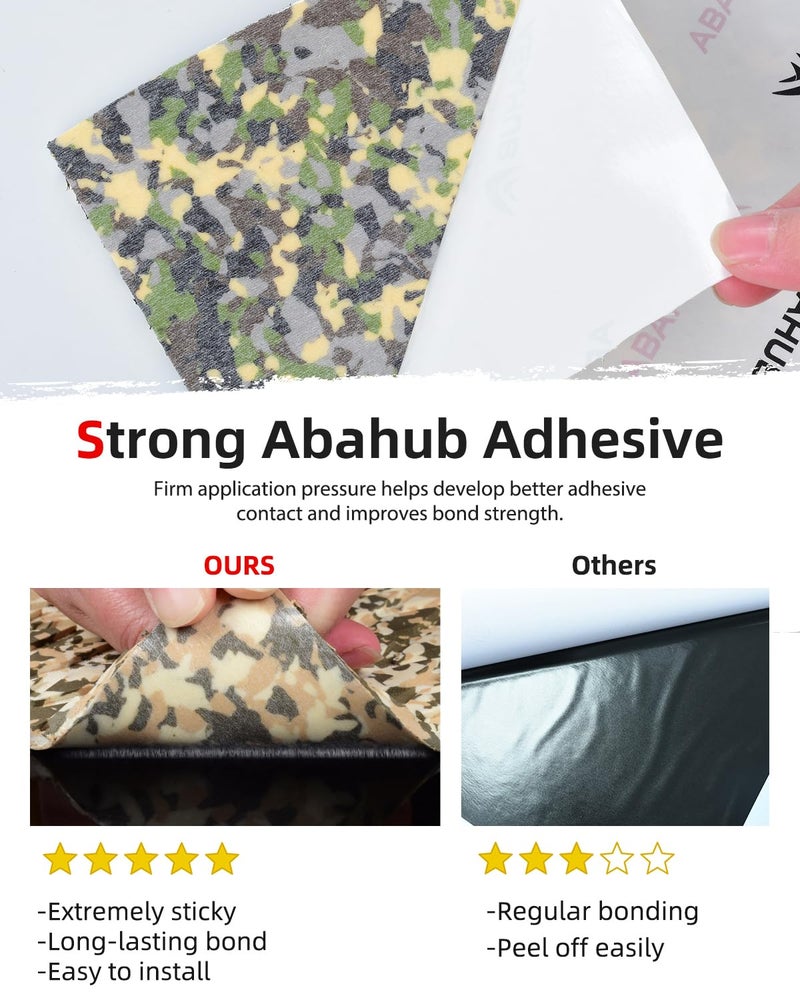 Abahub EVA Foam Boat Decking 48''x16'' Non-Slip Surfboard Traction Pad Grip Mat Self-Adhesive Trimmable Flooring Sheet for Boats SUP Board Kayak Surfing Camouflage Brown - Image 2