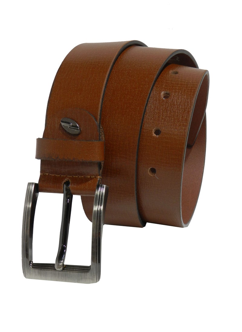 LAVERI LEATHER - GENUINE LEATHER 40MM FORMAL AND CASUAL TAN BELT FOR MENS - Image 1