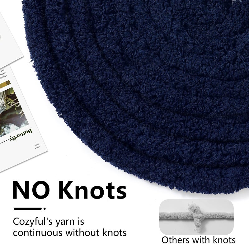 Cozyful Chunky Yarn for Hand Knitting - #10 Chunky Chenille Yarn, Jumbo Big Thick Chunky Yarns for Crocheting, Super Bulky Chunky Knit Blanket Yarns, 8 Skein (25 yds 8 oz Each Skein), Navy Blue - Image 4