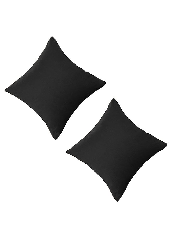 Set of 2 Pieces Square Soft Velvet Decorative Cushion with Solid Design and Attractive Colors