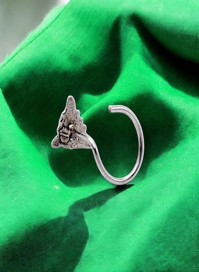 LBV 925 Sterling Silver Triangle Shape With Blue Stone Oxidized Nose Pin Wire for Womens and Girls - Image 3