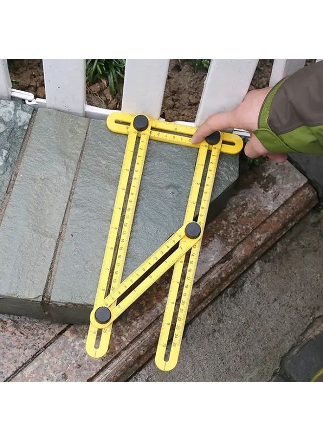Yellow Multifunctional ABS Plastic Ruler Four Fold Multi Angle Four Sided Design - Image 2