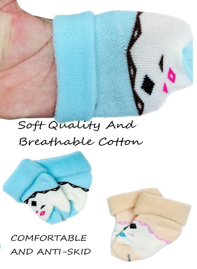 Wavva® Baby Boys Girls Multicolour Cap Booties Mittens Set of 2 and Baby Ankle Socks 2 Pair (0-6 Months) (Cap-2 Piece,Botty-2 Pair,Mittens-2 Pair,Socks-2 Pair) - Image 5