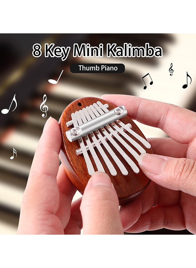 بيانو الإبهام الصغير 8 مفاتيح، بيانو خشبي للأصابع مع حبل معلق، آلة موسيقية، زخارف بيانو أصابع رائعة كهدية، مثالي للمبتدئين البالغين وعشاق الموسيقى - Image 5