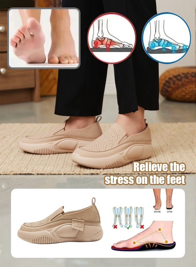 Women's casual loafers, with thick soles that enhance leg length, lightweight and breathable, and anti-slip properties. Featuring memory foam and thick sole, they are both comfortable and casual to wear. - Image 3