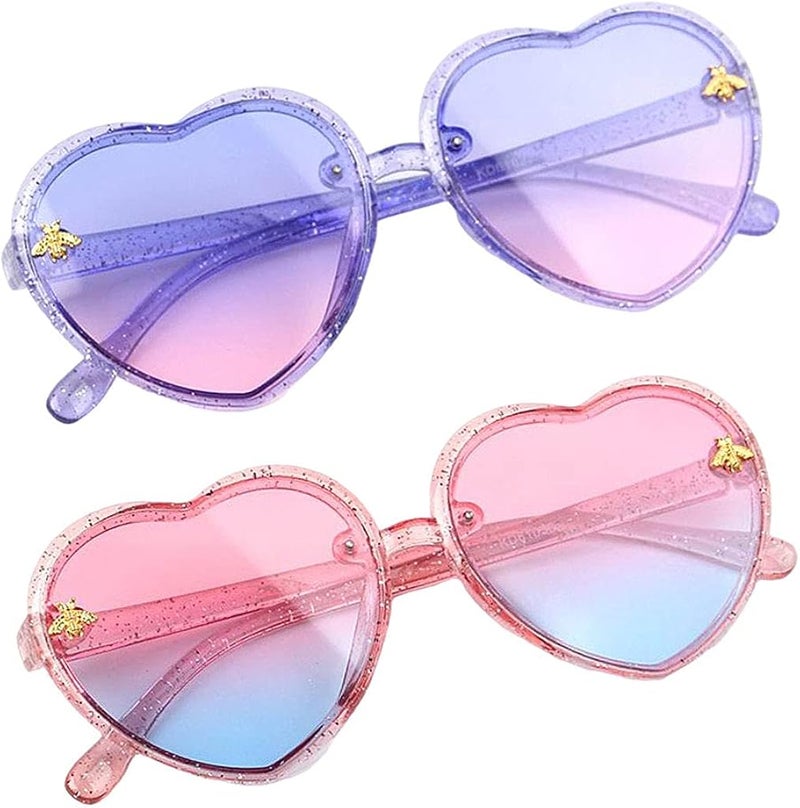 klarako Heart Shape Kids Sunglasses Transparent for Children Gift Party Street Beat - Image 1