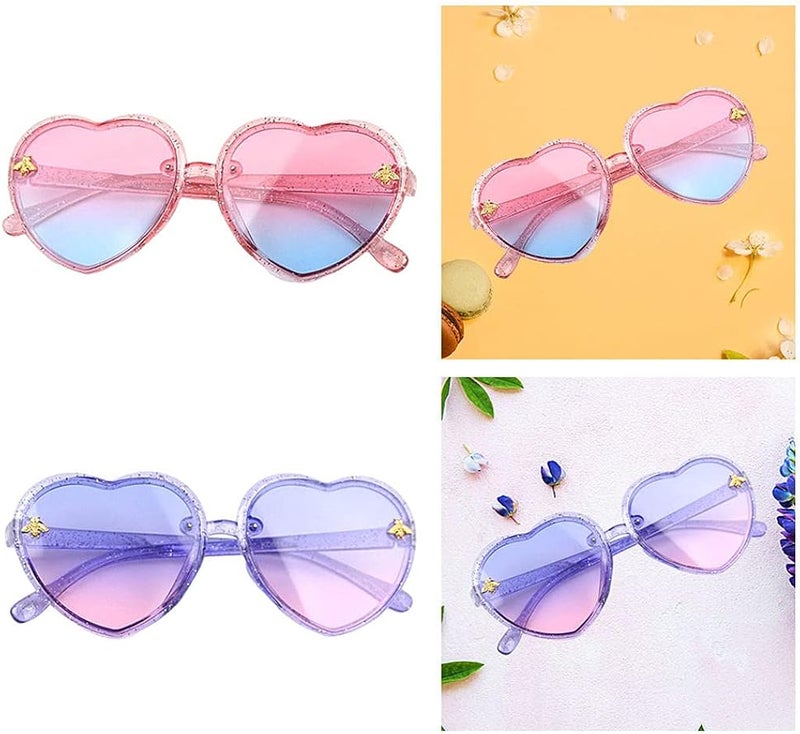klarako Heart Shape Kids Sunglasses Transparent for Children Gift Party Street Beat - Image 5