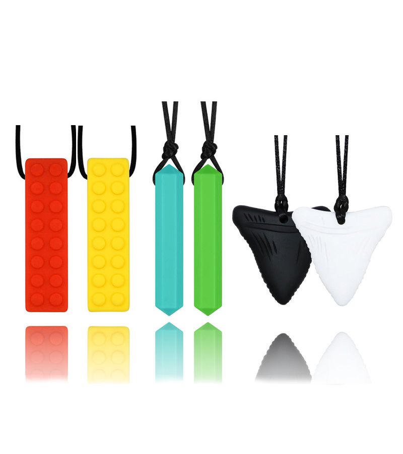 Set of 6 Silicone Sensory Tools Red Green Yellow Multicolor Textured - Image 1