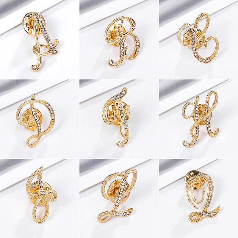 ETHOON Initial Letter Brooch Pin Small Lapel Pin Tie Tack Name Personalized Gifts for Women Men Gold J - Image 4