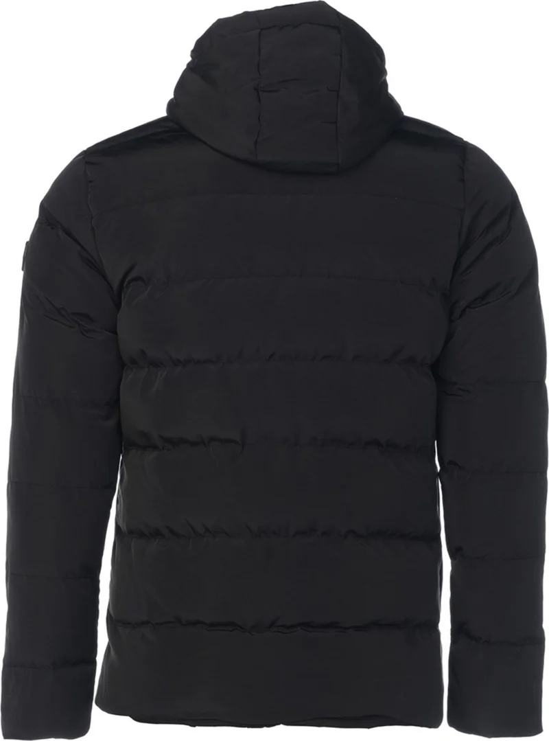 سيفيست New Season Men's Black Water and Windproof Hooded Thick Puffer Migrogelli Coat & Jacket