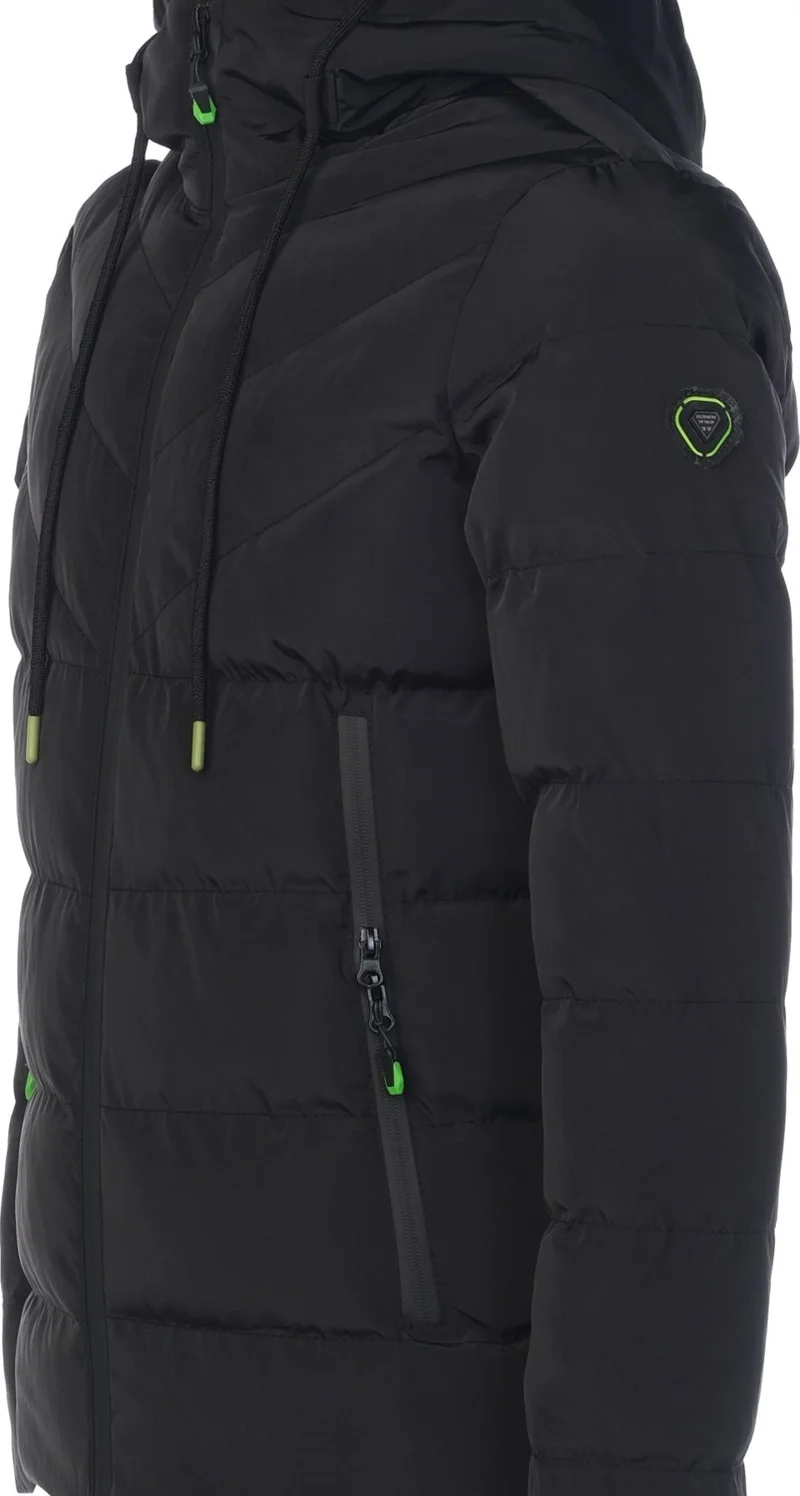 سيفيست New Season Men's Black Water and Windproof Hooded Thick Puffer Migrogelli Coat & Jacket