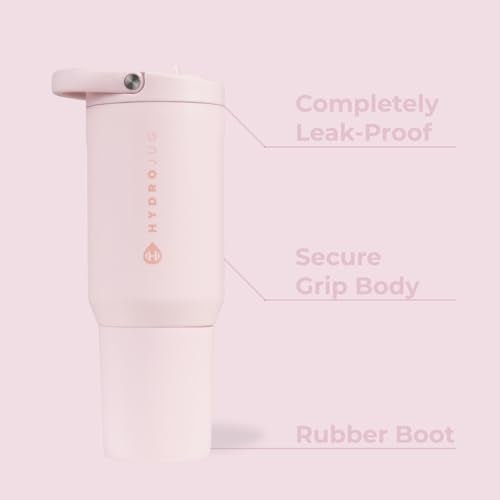 HydroJug Sport Stainless Steel Tumbler with Straw Vacuum Insulated 20oz Leakproof Water Bottle Ergonomic Design Reusable Dishwasher Safe Rubber Base Durable for Gym or Outdoors Pink Sand - Image 3