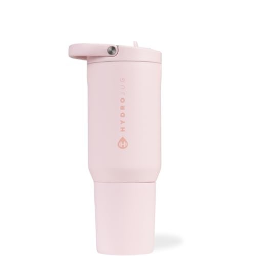 HydroJug Sport Stainless Steel Tumbler with Straw Vacuum Insulated 20oz Leakproof Water Bottle Ergonomic Design Reusable Dishwasher Safe Rubber Base Durable for Gym or Outdoors Pink Sand - Image 1