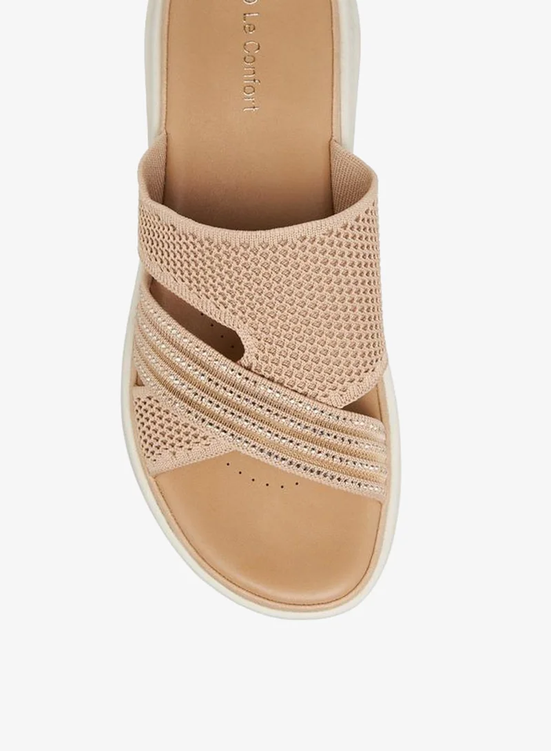 Le Confort BEIGE Women Embellished Flyknit Sandals for Women | Best Price UAE