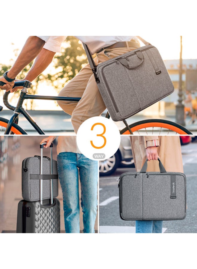 Inateck 15-inch Laptop Shoulder Bag Briefcase Water-resistant Shockproof For Lenovo Asus Dell Black - Image 2