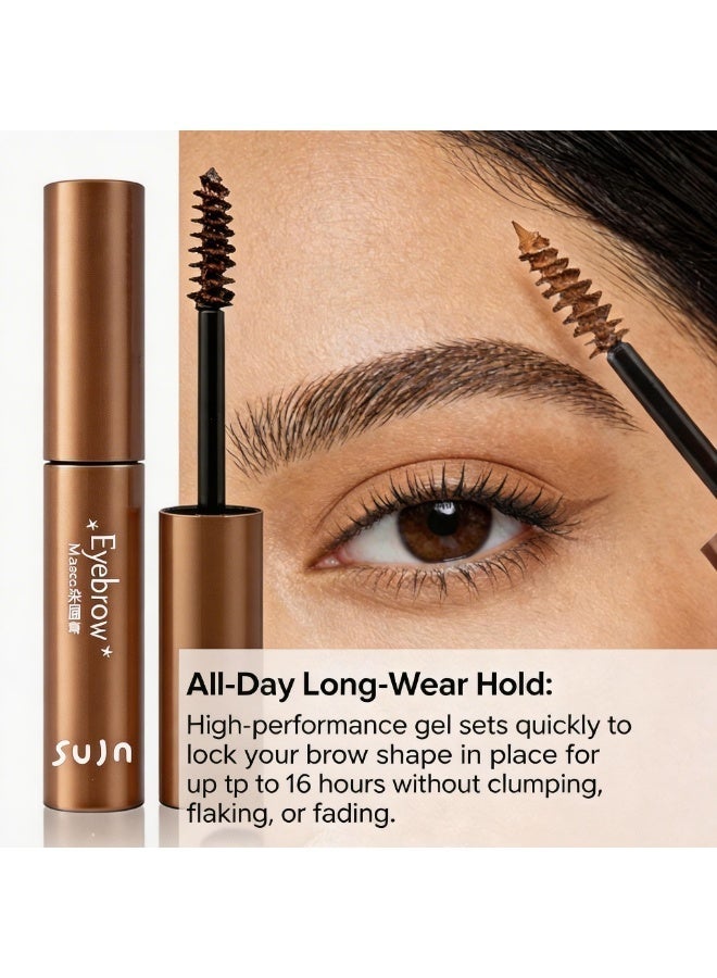 sujn Waterproof Tinted Eyebrow Mascara, Fiber-Infused Volumizing Brow Gel, 16H Long-Lasting & Smudge-Proof Formula, 20g - 02 Natural Brown - Image 3