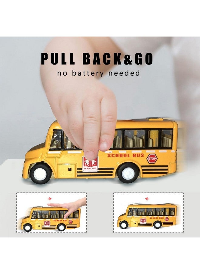 KIDAMI School Bus Toys Cars Set Die Cast Metal Toy Cars Double Decker City Bus Vehicles, Openable Doors, Pull Back Cars Play Toys For Birthday Gift Vehicle - Image 5