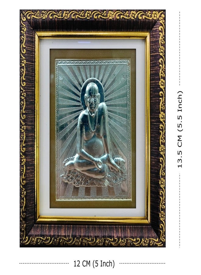 ARTSMINE – 999 Pure Silver Swami Samarth Frame – Table Top & Wall Mount for Pooja Room, Home & Office | Purity Certificate Included | Wedding & Corporate Gift – 13.5 × 12 CM - Image 2