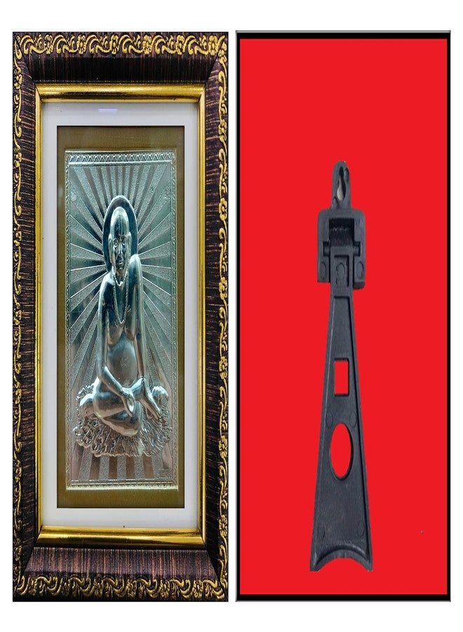 ARTSMINE – 999 Pure Silver Swami Samarth Frame – Table Top & Wall Mount for Pooja Room, Home & Office | Purity Certificate Included | Wedding & Corporate Gift – 13.5 × 12 CM - Image 3
