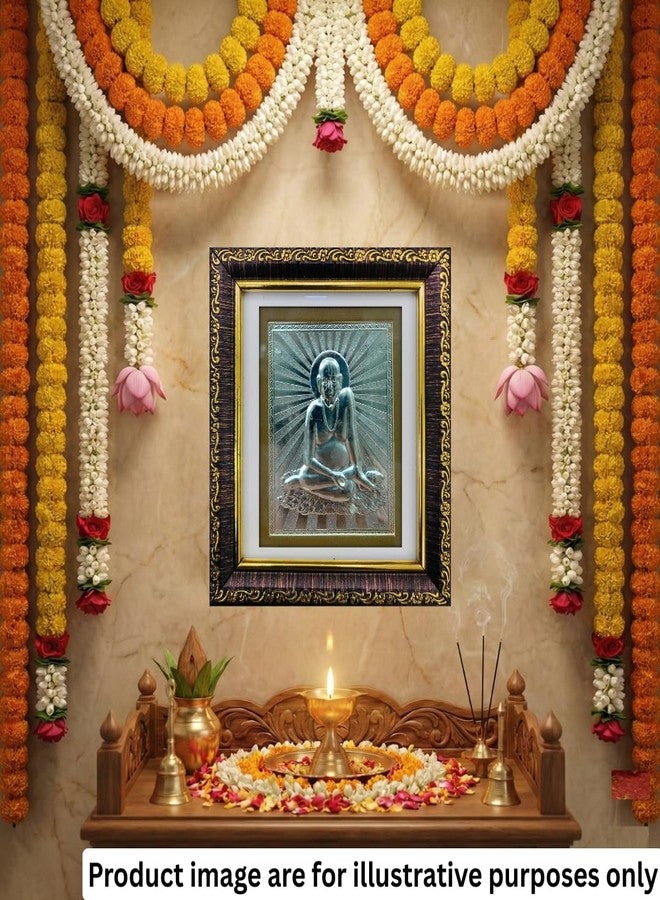 ARTSMINE – 999 Pure Silver Swami Samarth Frame – Table Top & Wall Mount for Pooja Room, Home & Office | Purity Certificate Included | Wedding & Corporate Gift – 13.5 × 12 CM - Image 4