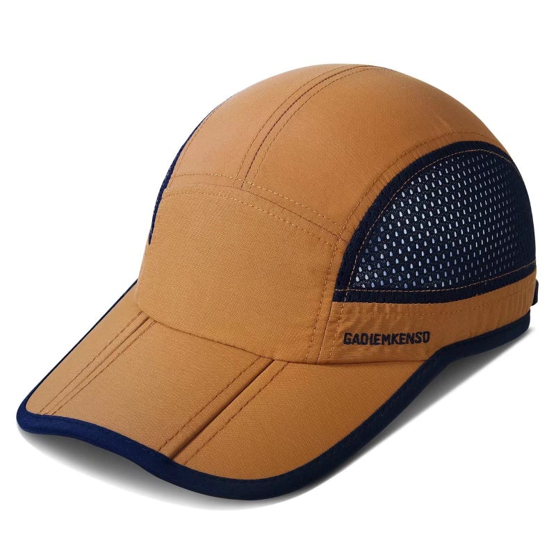 GADIEMKENSD GADIEMKENSD Men Outdoor Hat Reflective Folding Running Sport Hats Summer Cool UPF 50 Sun Unstructured Baseball Caps for Men Women Breathable Light Quick Dry Travel Golf Hat Camel  - Image 1