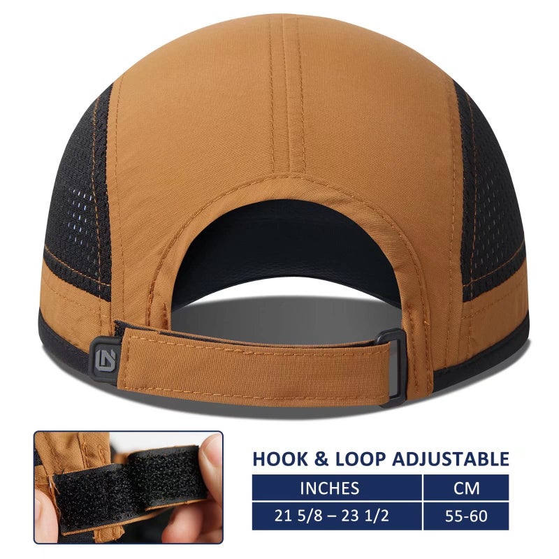 GADIEMKENSD GADIEMKENSD Men Outdoor Hat Reflective Folding Running Sport Hats Summer Cool UPF 50 Sun Unstructured Baseball Caps for Men Women Breathable Light Quick Dry Travel Golf Hat Camel  - Image 3